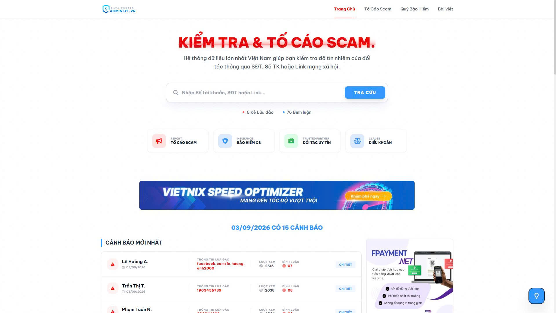 Tạo Website CheckScam